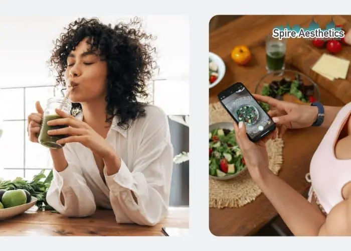 Image of woman looking into her diet and fat freezing Hertfordshire to improve her health