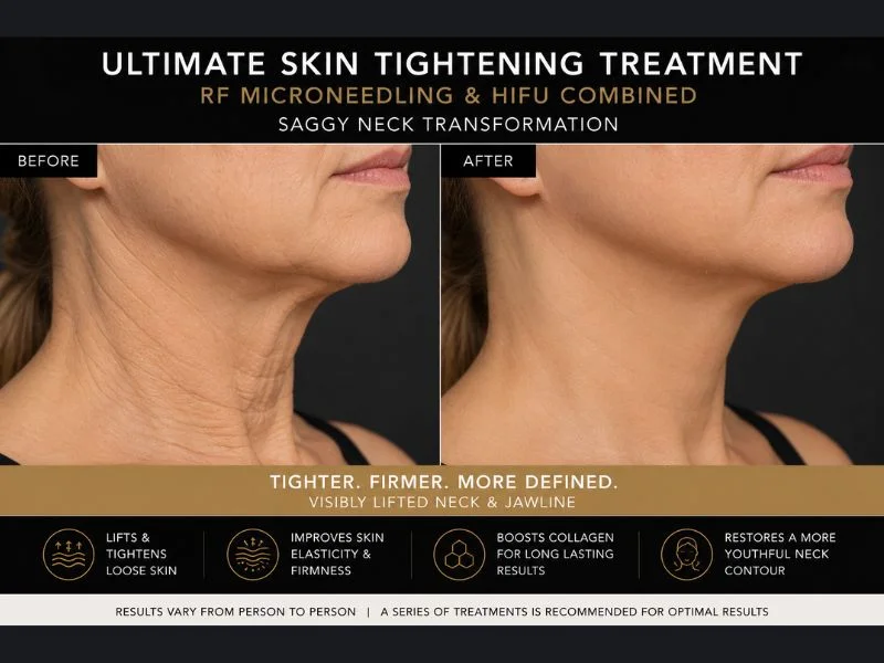 before and after Ultimate skin tightening treatment Hertfordshire